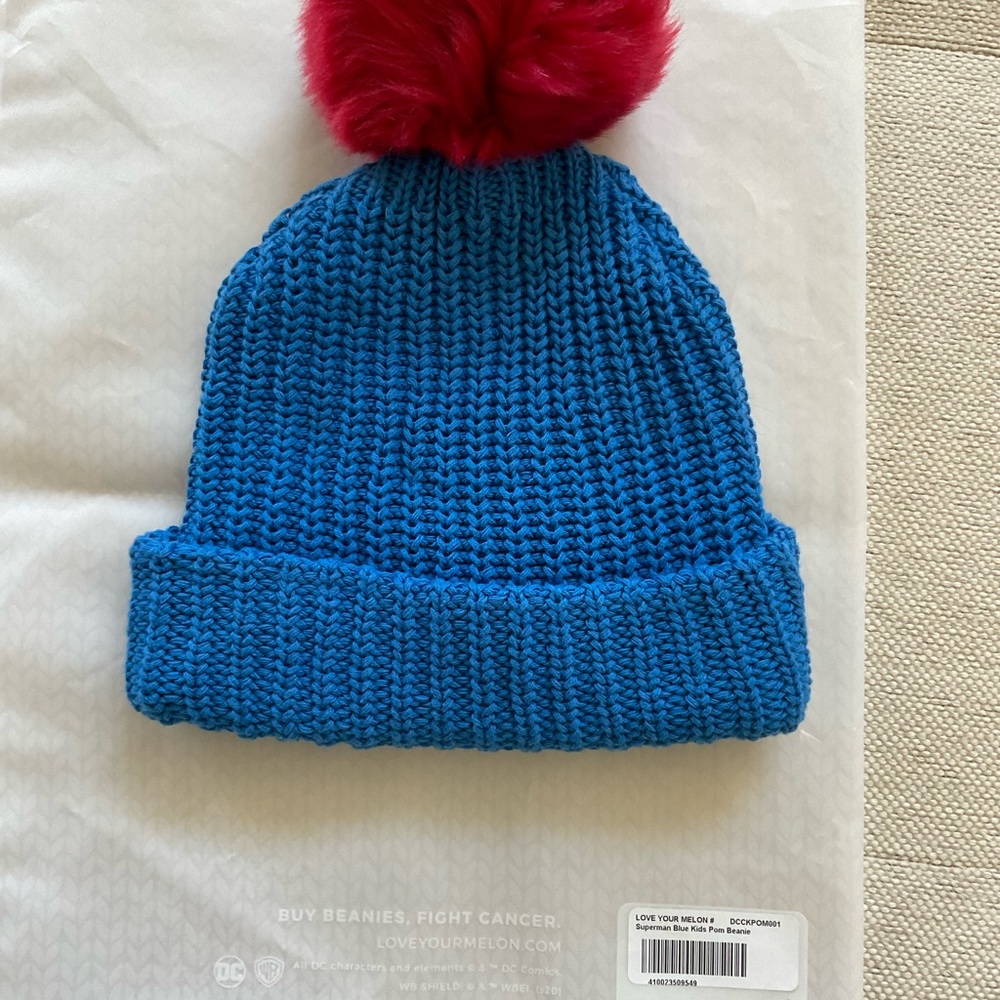 LOVE YOUR MELON Kids Superman Beanie Pom - Picture 3 of 3